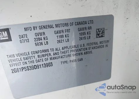 2013 Cadillac Xts Luxury from USA, damaged, VIN 2G61P5S39D9113903